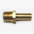 Interstate Pneumatics Brass Hose Barb Fitting, Connector, 3/8 Inch Barb X 3/8 Inch NPT Male End, PK 100 FM66-100K